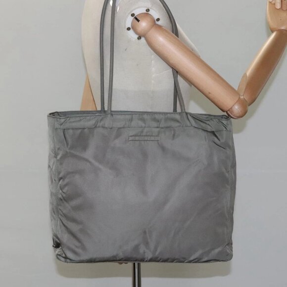 PRADA Tote Bag Nylon Gray Auth - Picture 1 of 16